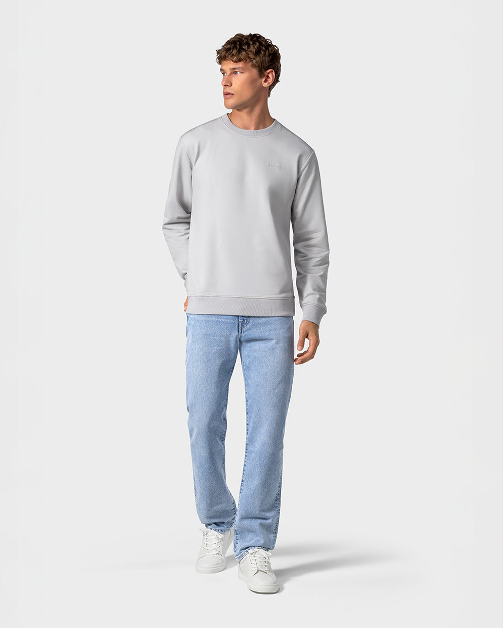 SW 01 Marked Cement Grey 2.0 – sweatshirt in grey stretch cotton, photo 11
