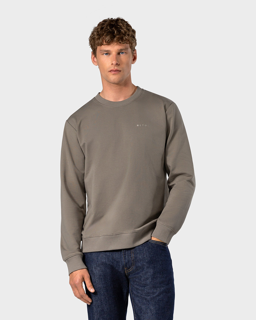SW 01 Marked Desert Taupe 2.0 – sweatshirt in taupe stretch cotton