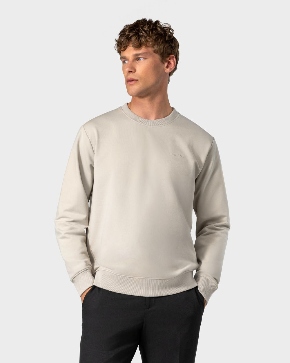 SW 01 Marked Sand 2.0 – sweatshirt in beige stretch cotton