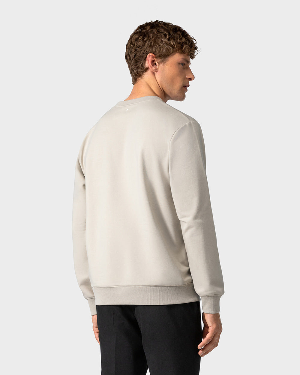SW 01 Marked Sand 2.0 – sweatshirt in beige stretch cotton, photo 4