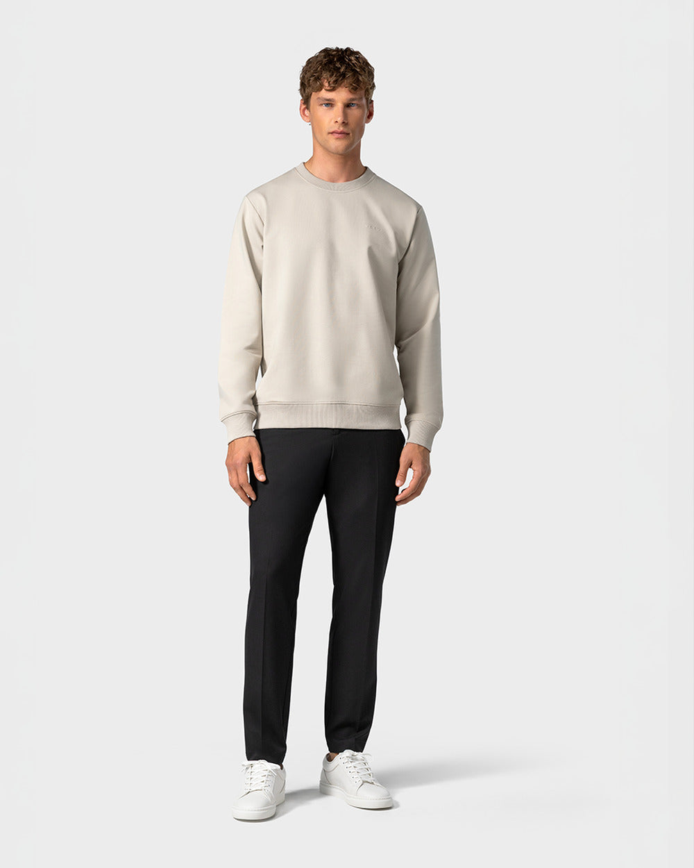 SW 01 Marked Sand 2.0 – sweatshirt in beige stretch cotton, photo 8