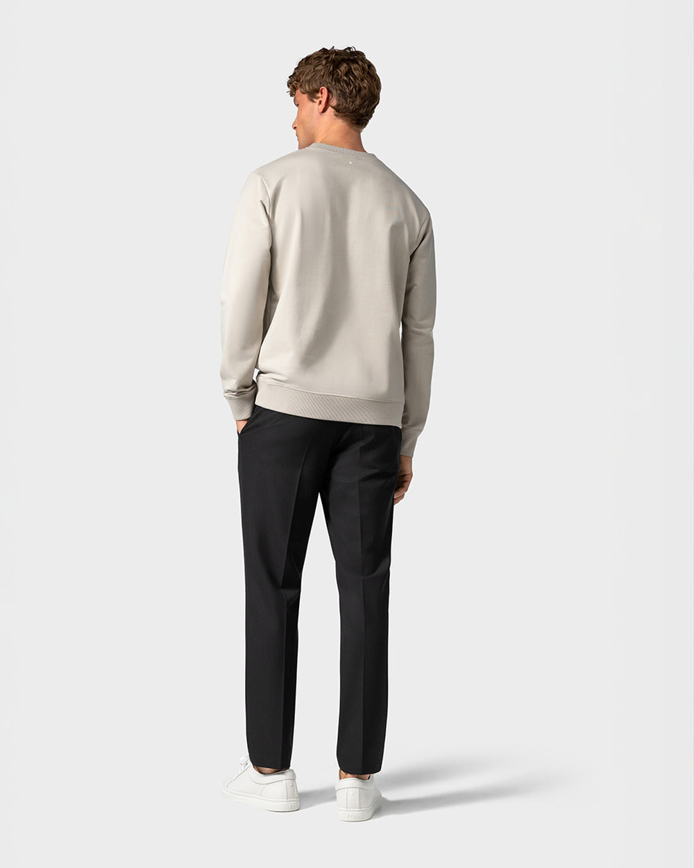 SW 01 Marked Sand 2.0 – sweatshirt in beige stretch cotton, photo 11