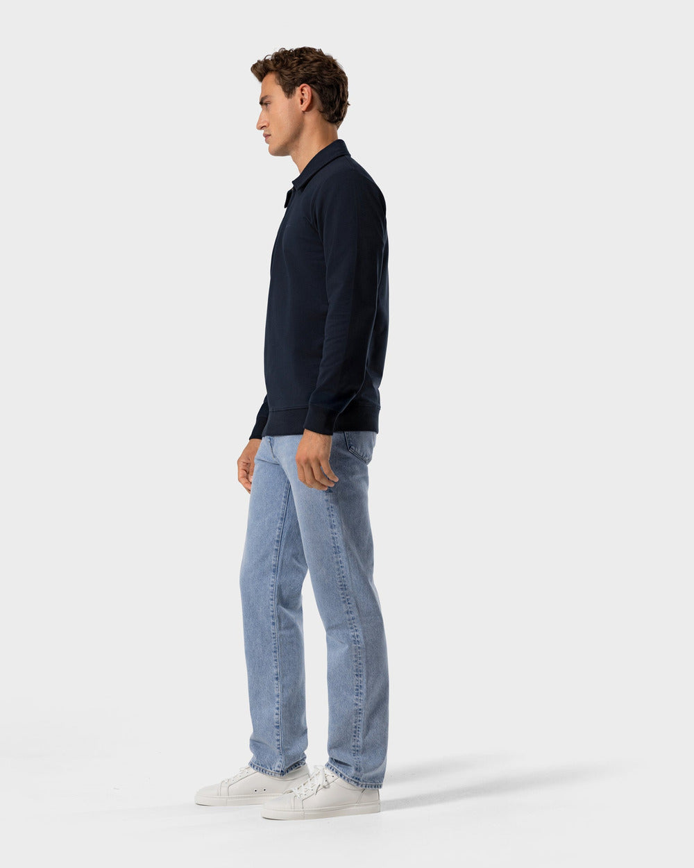 SW 02 Marked Half Zip Blueberry 2.0 – half zip sweatshirt in blue stretch cotton, photo 7