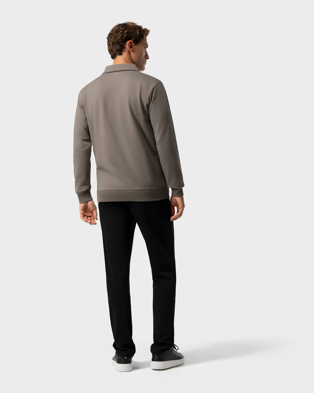 SW 02 Marked Half Zip Desert Taupe 2.0 – half zip sweatshirt in taupe stretch cotton, photo 6
