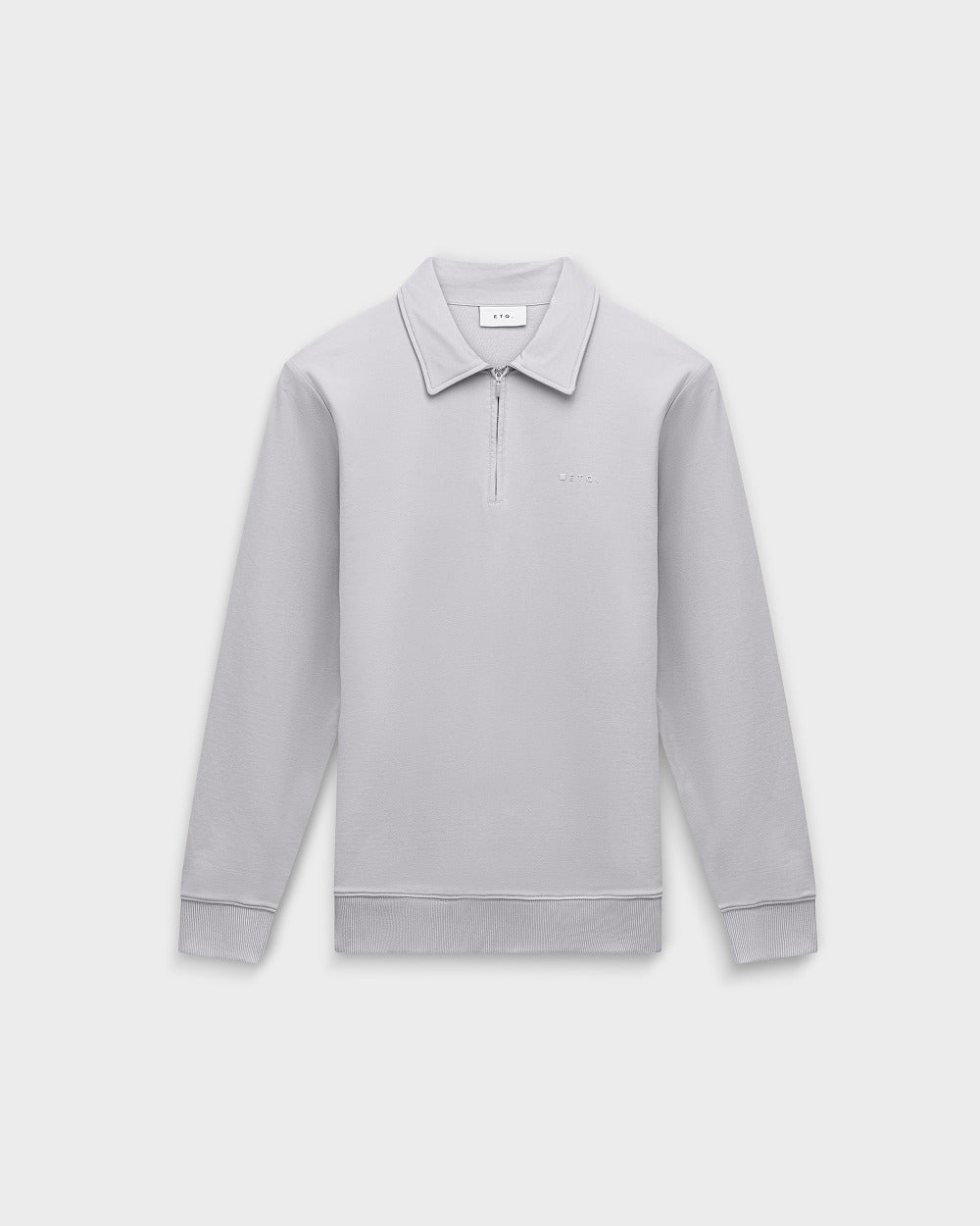 SW 02 Marked Half Zip Cement Grey 2.0 – half zip sweatshirt in grey stretch cotton