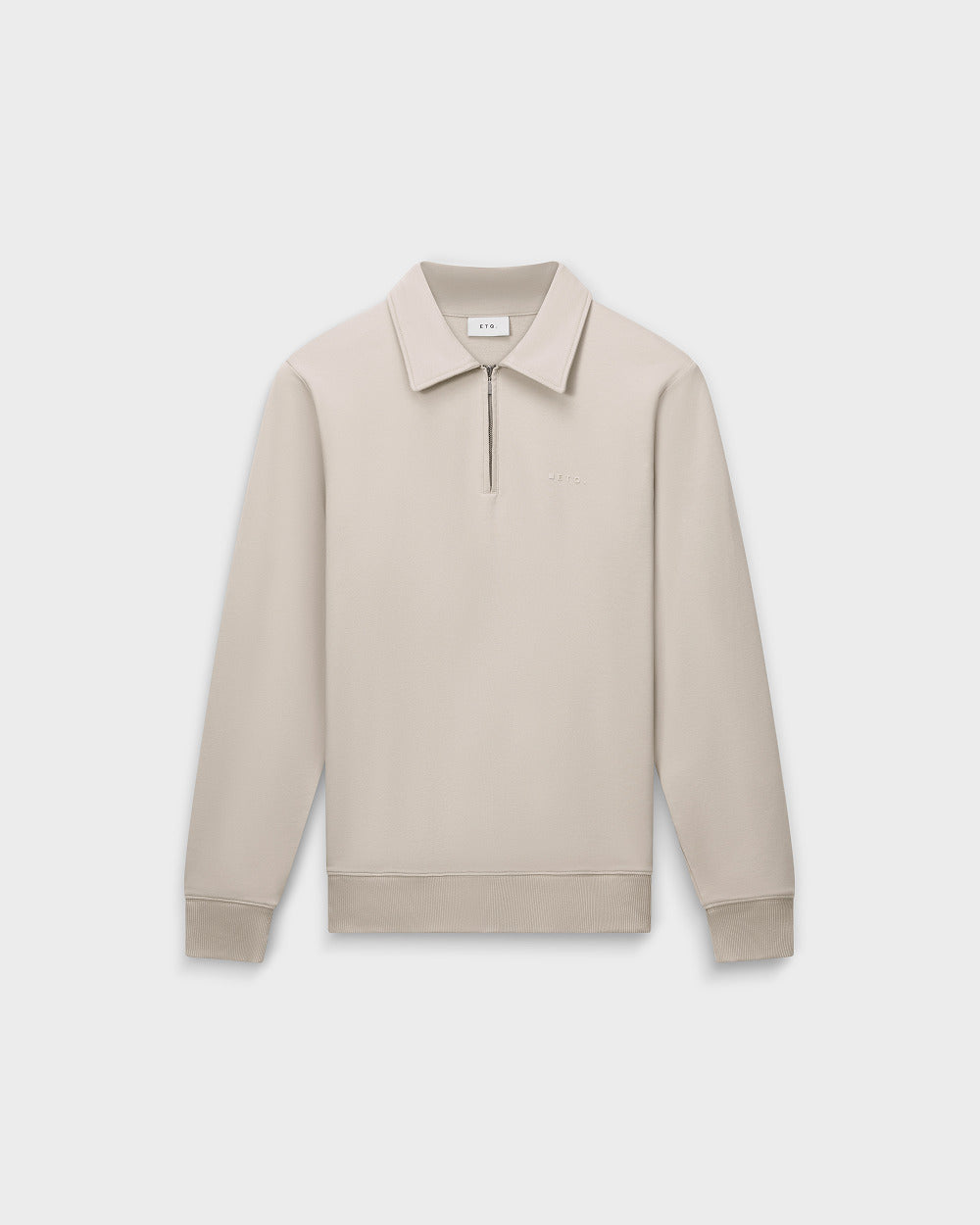 SW 02 Marked Half Zip Sand 2.0 – half zip sweatshirt in beige stretch cotton