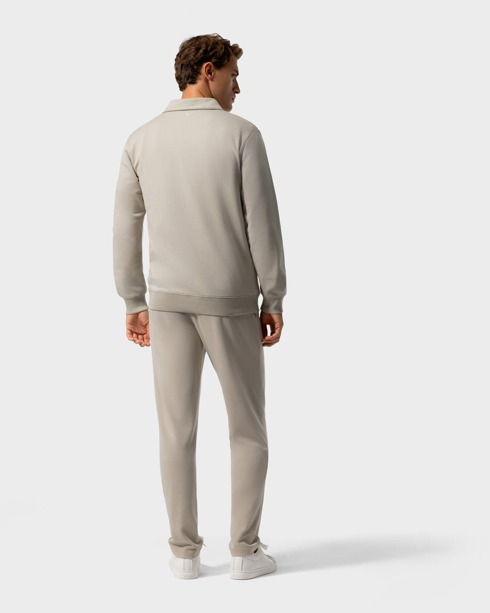 SW 02 Marked Half Zip Sand 2.0 – half zip sweatshirt in beige stretch cotton, photo 8
