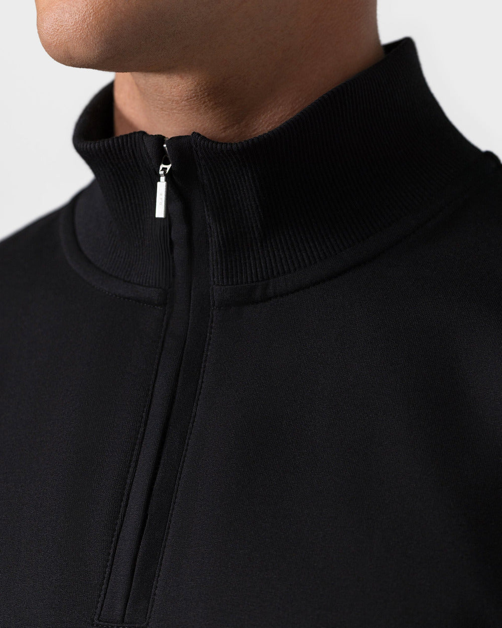 SW 03 Marked Half Zip Black – half zip sweatshirt in black stretch cotton, photo 7