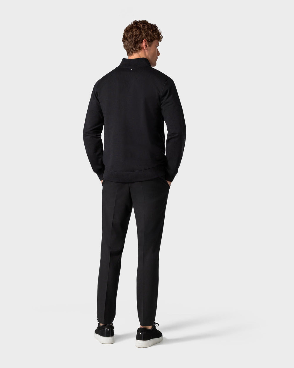 SW 03 Marked Half Zip Black – half zip sweatshirt in black stretch cotton, photo 12