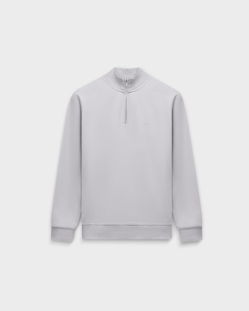 SW 03 Marked Half Zip Cement Grey – half zip sweatshirt in grey stretch cotton