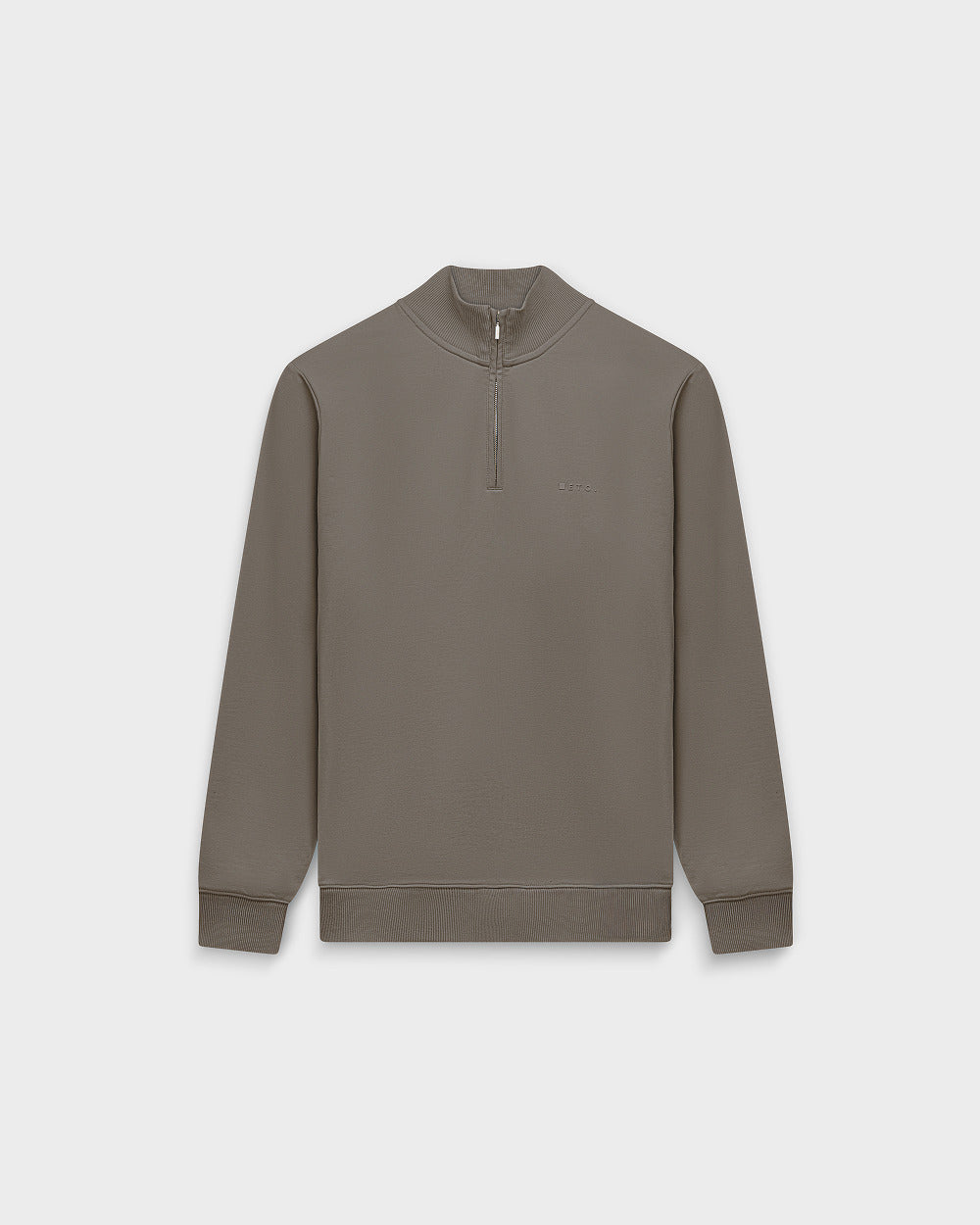 SW 03 Marked Half Zip Desert Taupe – half zip sweatshirt in taupe stretch cotton
