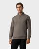 SW 03 Marked Half Zip Desert Taupe – half zip sweatshirt in taupe stretch cotton