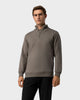 SW 03 Marked Half Zip Desert Taupe – half zip sweatshirt in taupe stretch cotton