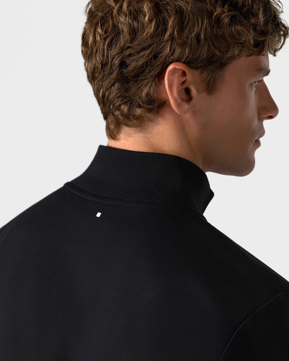 SW 03 Marked Half Zip Black – half zip sweatshirt in black stretch cotton