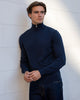 SW 05 Tailored Half Zip Blueberry – half zip sweater in blue merino wool, photo 2