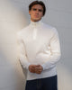SW 05 Tailored Half Zip Off White – half zip sweater in white merino wool, photo 2