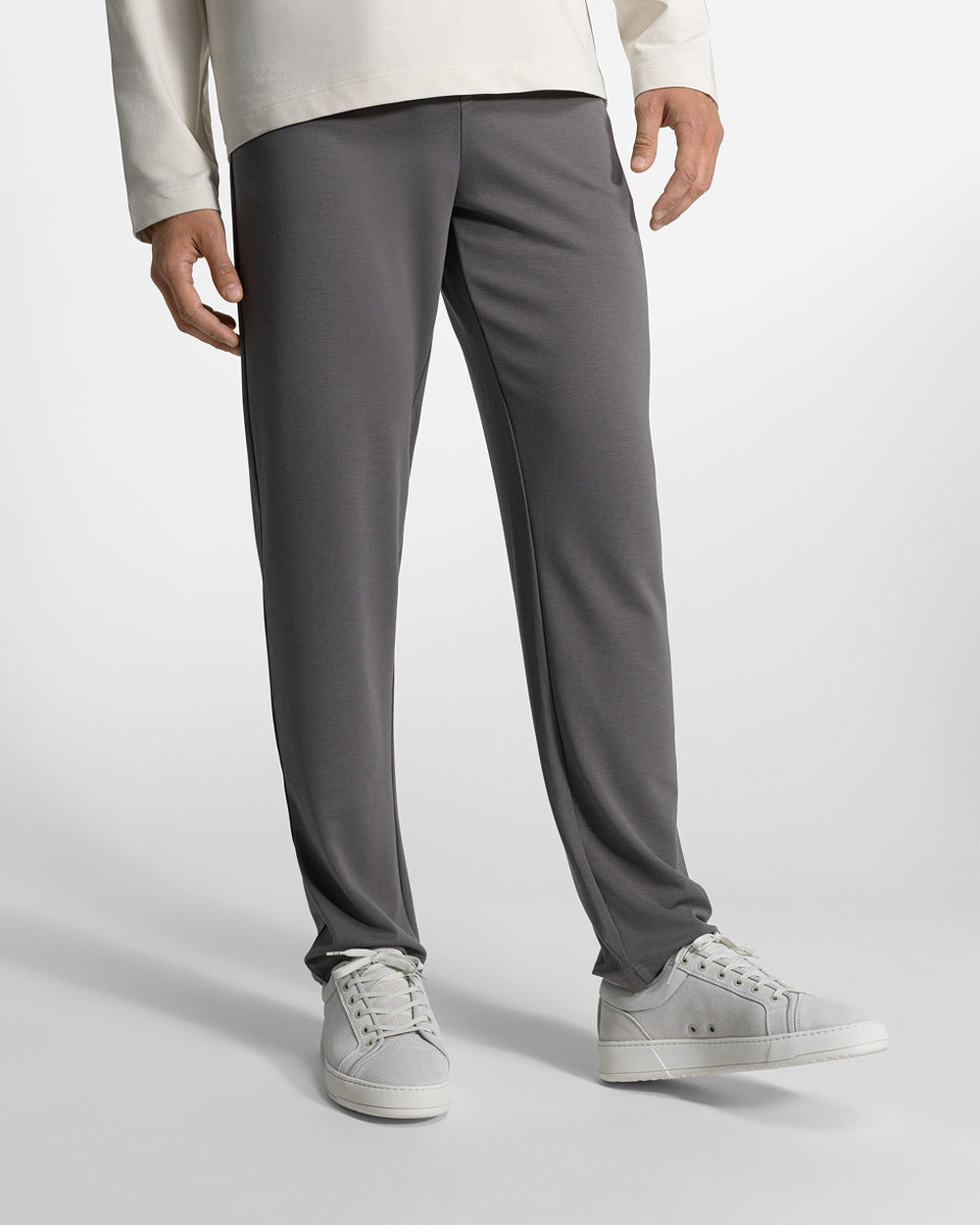 TP 01 Essence Slim Anthracite 2.0 – trousers in grey Punto di Roma stretch, photo 2