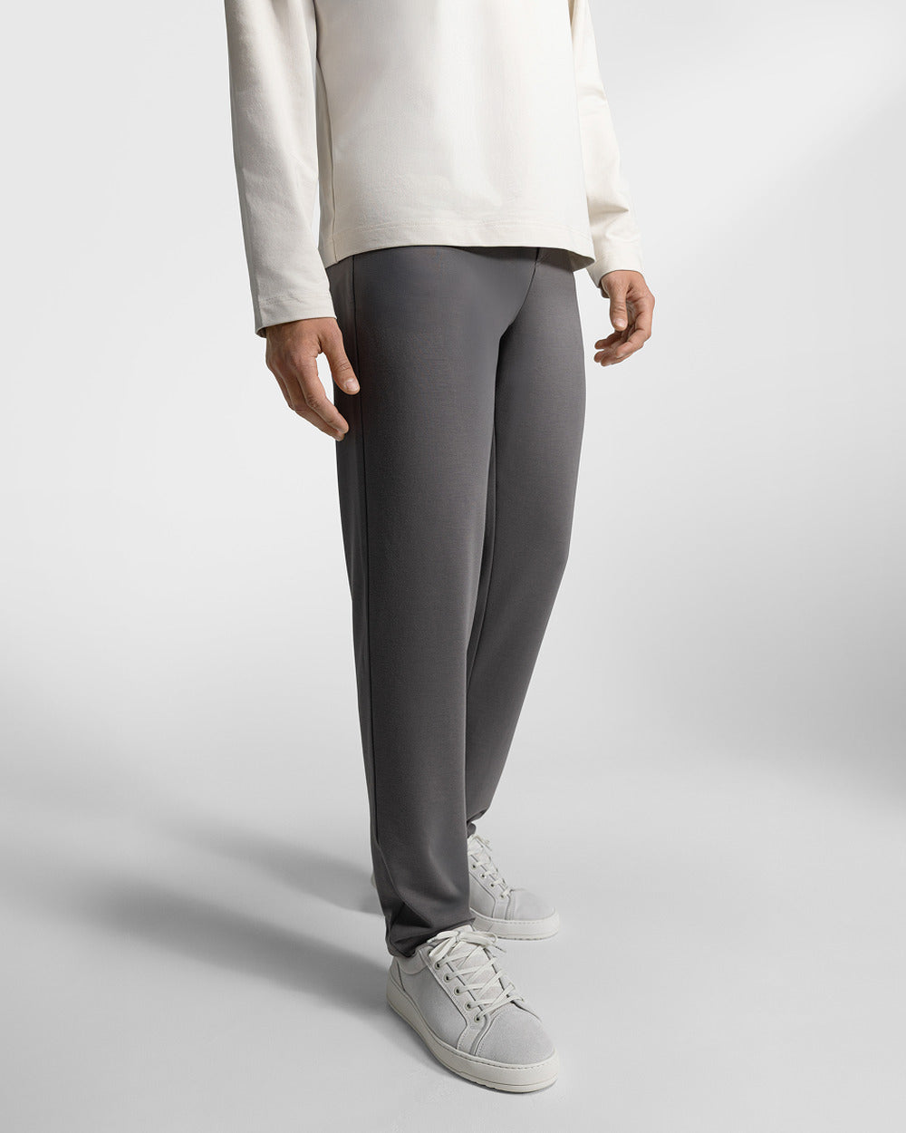 TP 01 Essence Slim Anthracite 2.0 – trousers in grey Punto di Roma stretch, photo 4