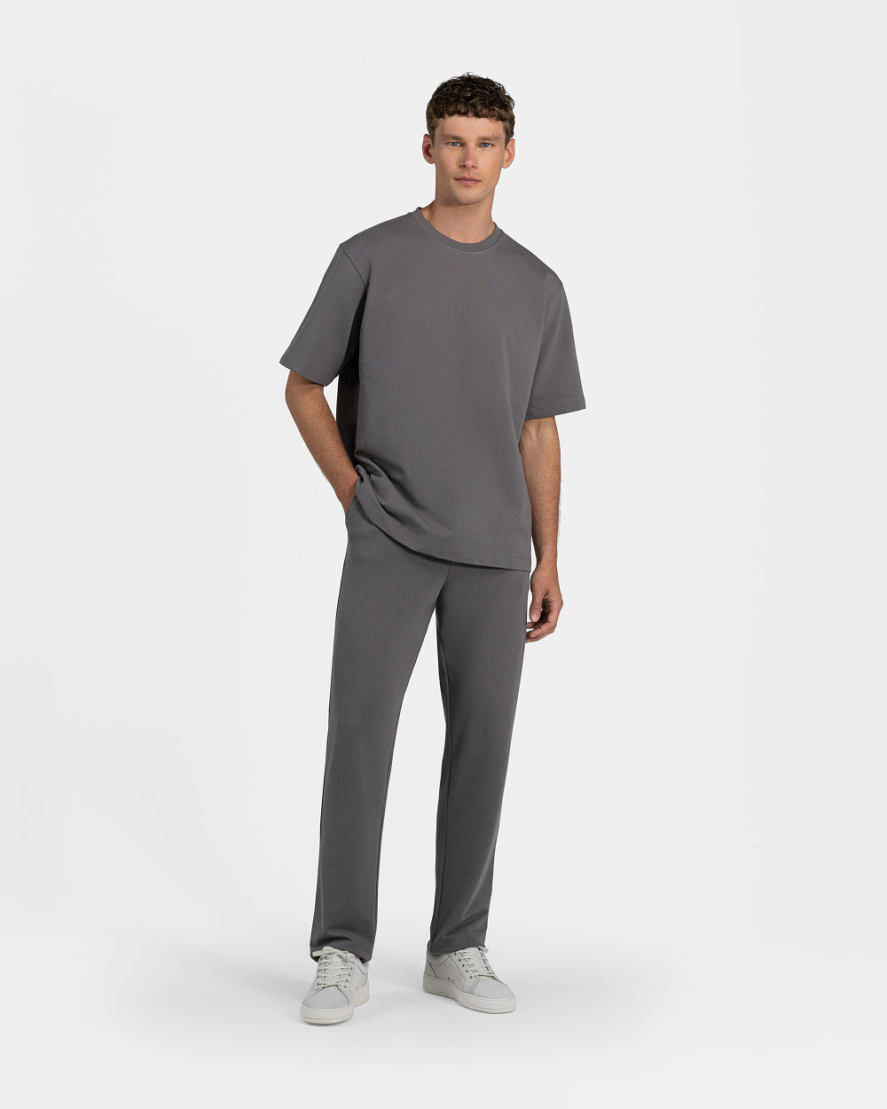 TP 01 Essence Straight Anthracite 2.0 – trousers in grey Punto di Roma stretch, photo 7