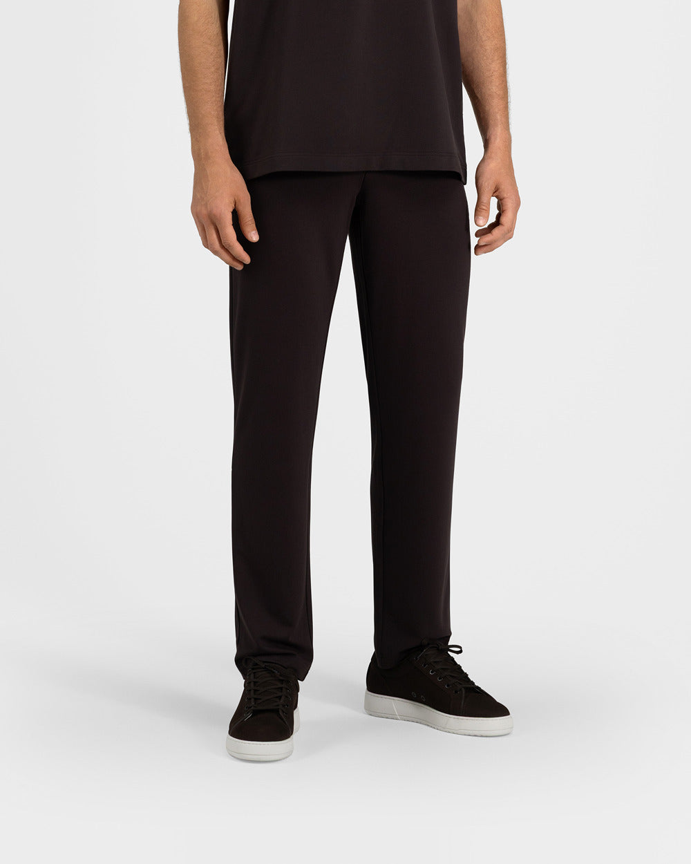 TP 01 Essence Straight Chocolate 2.0 – trousers in brown Punto di Roma stretch, photo 2
