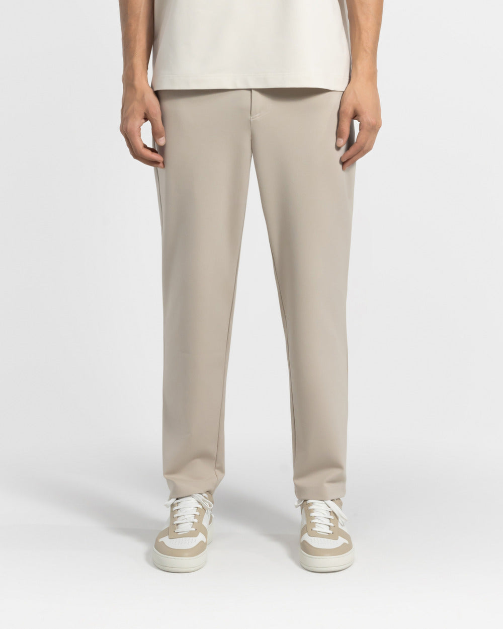 TP 01 Essence Straight Sand 2.0 – trousers in beige Punto di Roma stretch, photo 2
