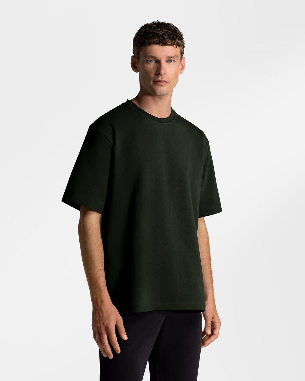 TS 01 Essence Oversized Heavyweight Forest Green 2.0 – t-shirt in green stretch cotton