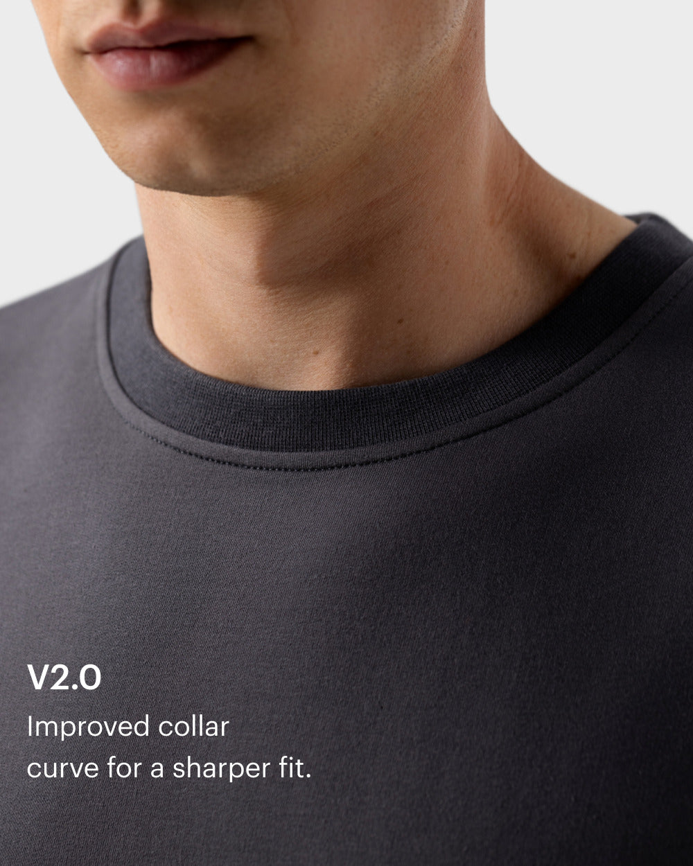 TS 01 Essence Oversized Heavyweight Anthracite 2.0 – t-shirt in grey stretch cotton, photo 4