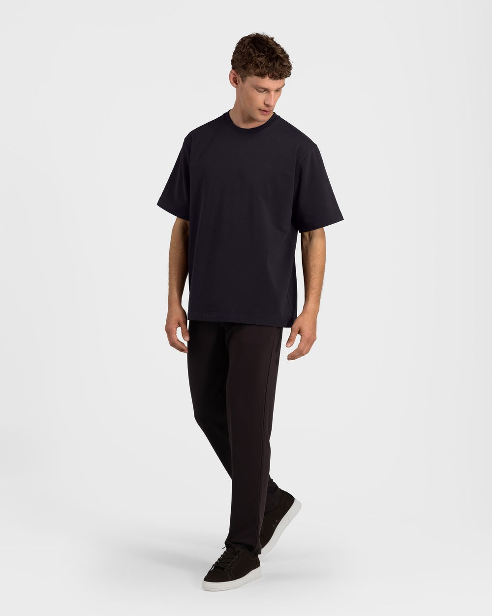 TS 01 Essence Oversized Heavyweight Black 2.0 – t-shirt in black stretch cotton, photo 5