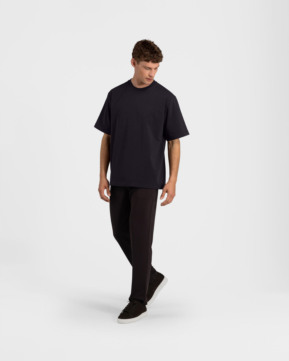 TS 01 Essence Oversized Heavyweight Black 2.0 – t-shirt in black stretch cotton, photo 5