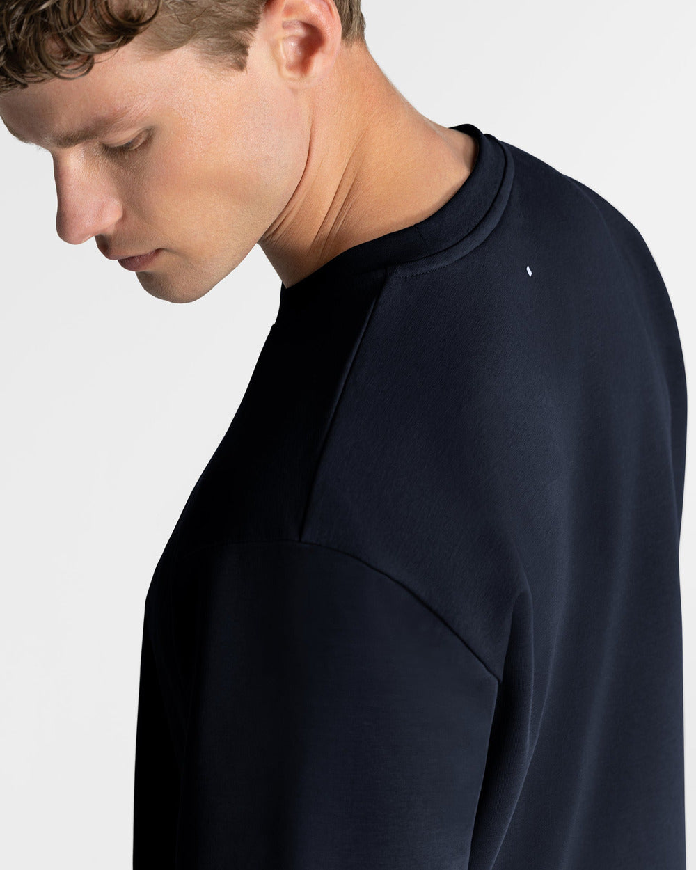 TS 01 Essence Oversized Heavyweight Blueberry 2.0 – t-shirt in blue stretch cotton, photo 5