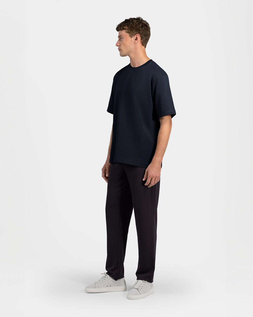 TS 01 Essence Oversized Heavyweight Blueberry 2.0 – t-shirt in blue stretch cotton, photo 9