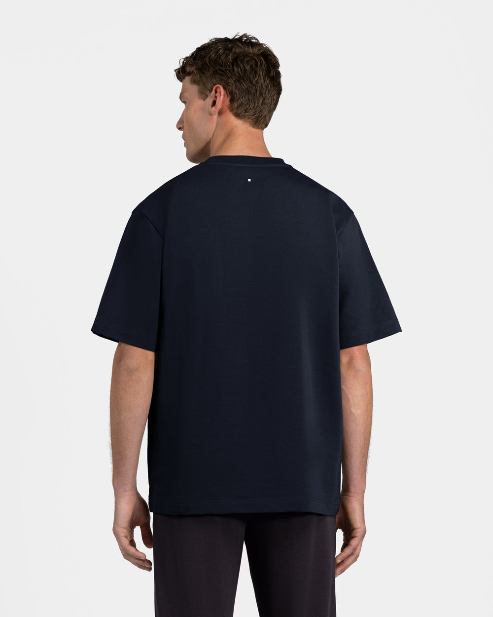TS 01 Essence Oversized Heavyweight Blueberry 2.0 – t-shirt in blue stretch cotton, photo 10