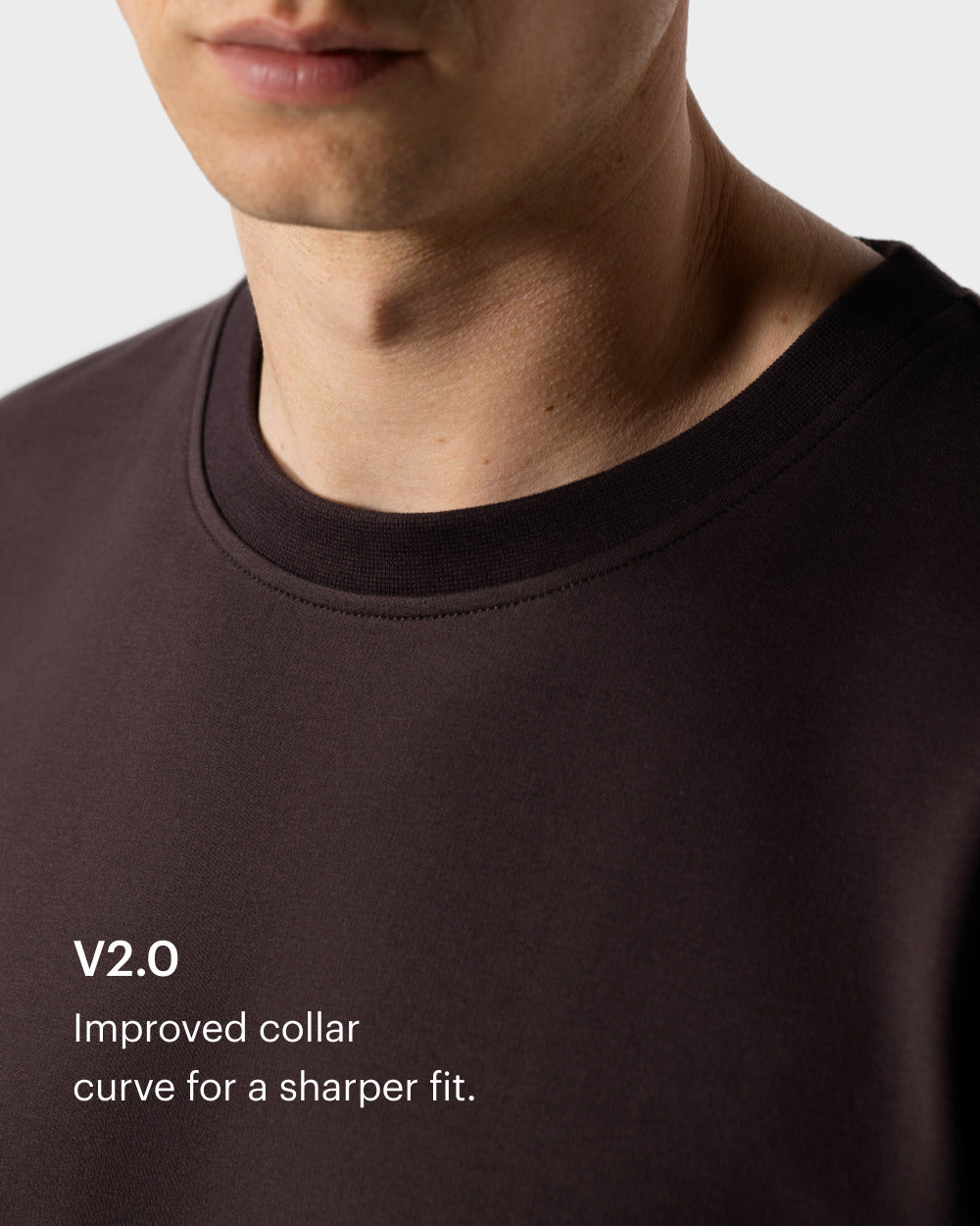 TS 01 Essence Oversized Heavyweight Chocolate 2.0 – t-shirt in brown stretch cotton, photo 4
