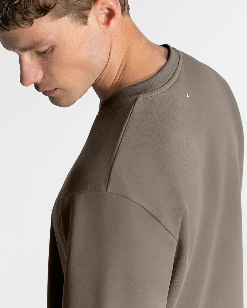 TS 01 Essence Oversized Heavyweight Desert Taupe 2.0 – t-shirt in taupe stretch cotton, photo 4