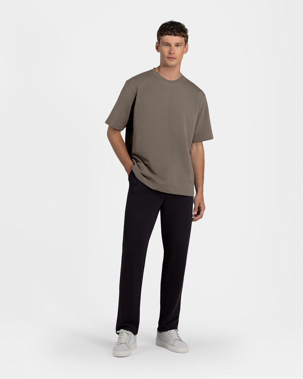 TS 01 Essence Oversized Heavyweight Desert Taupe 2.0 – t-shirt in taupe stretch cotton, photo 8