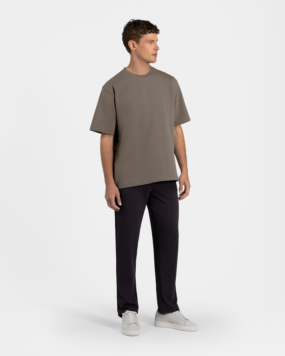 TS 01 Essence Oversized Heavyweight Desert Taupe 2.0 – t-shirt in taupe stretch cotton, photo 9