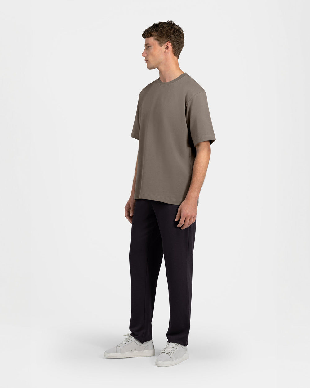 TS 01 Essence Oversized Heavyweight Desert Taupe 2.0 – t-shirt in taupe stretch cotton, photo 10