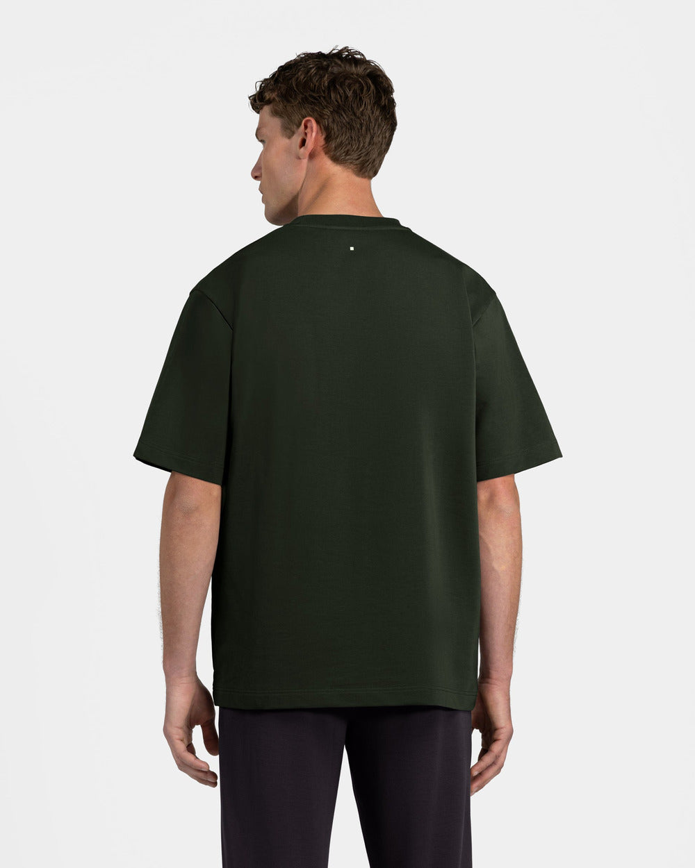 TS 01 Essence Oversized Heavyweight Forest Green 2.0 – t-shirt in green stretch cotton, photo 11