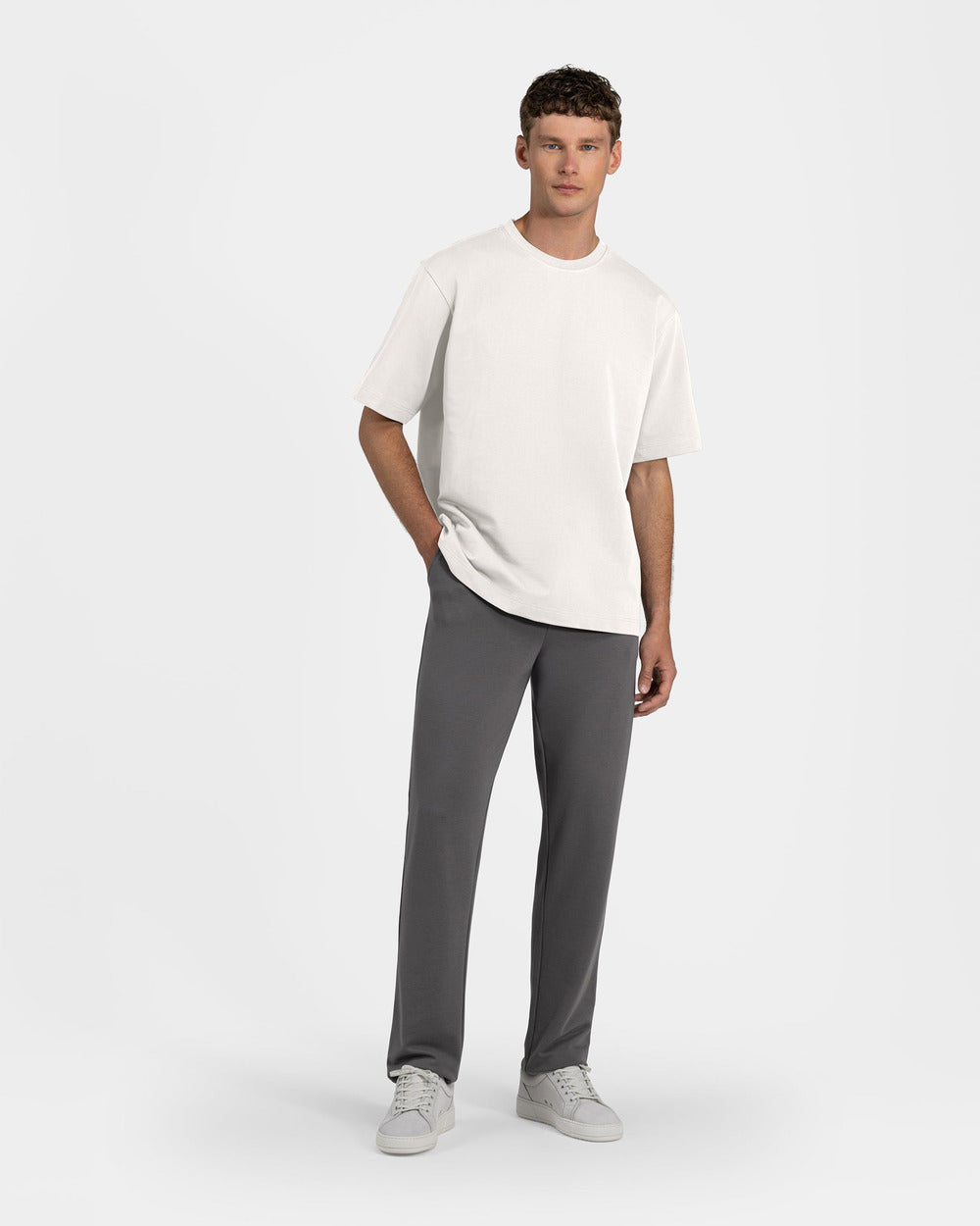 TS 01 Essence Oversized Heavyweight Off White 2.0 – t-shirt in white stretch cotton, photo 7