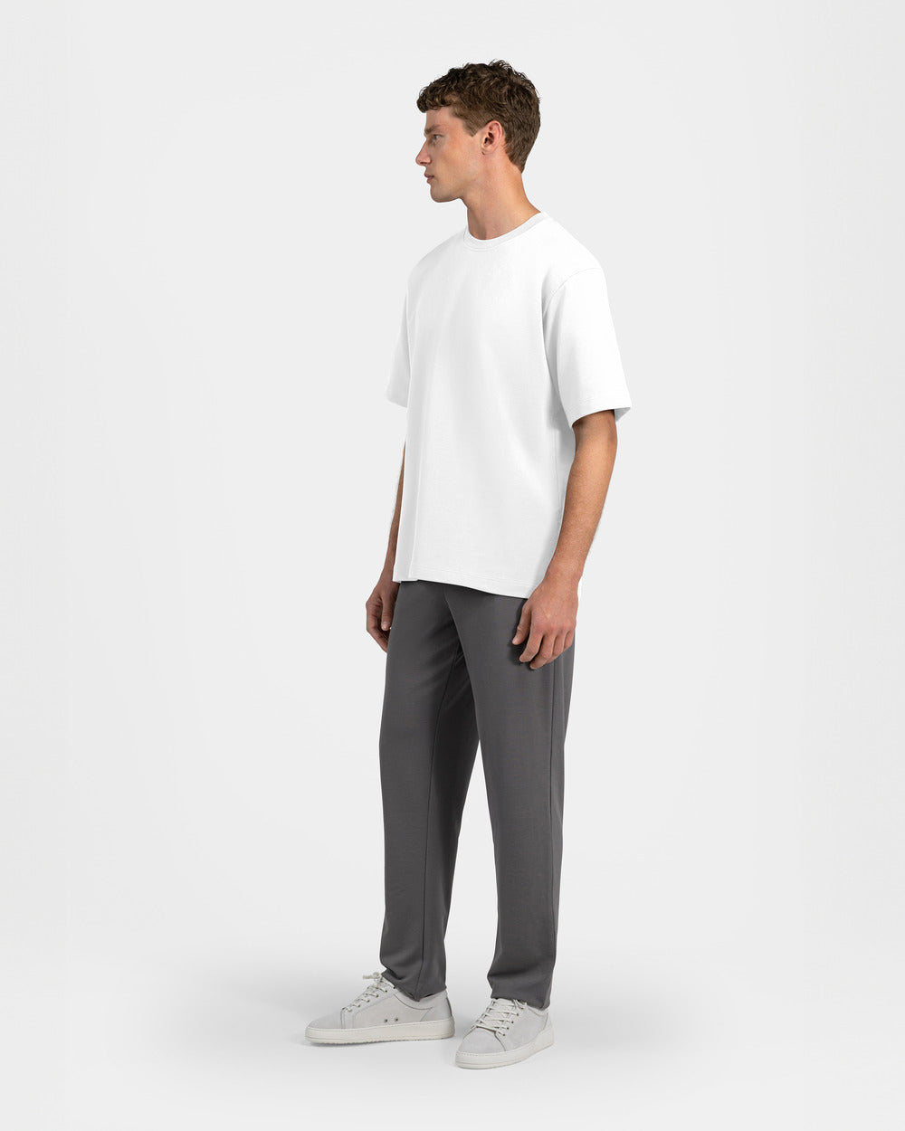 TS 01 Essence Oversized Heavyweight White 2.0 – t-shirt in white stretch cotton, photo 15