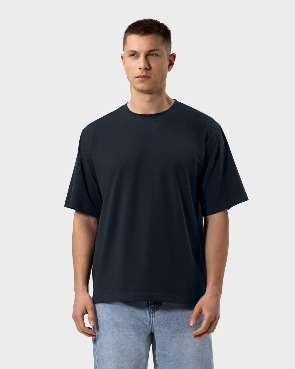 TS 01 Essence Oversized Lightweight Blueberry 2.0 – t-shirt in blue cotton jersey