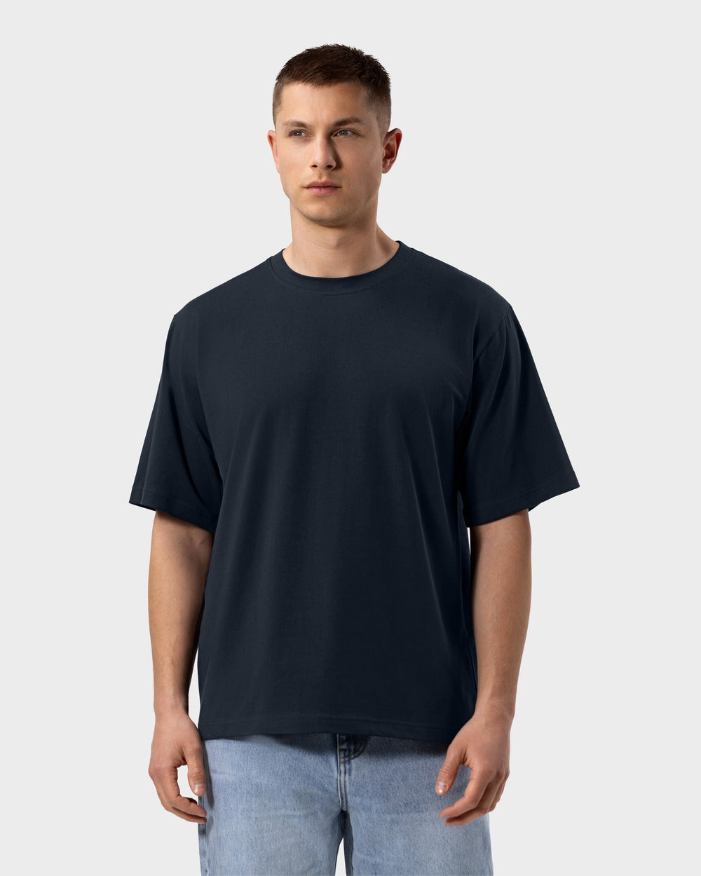 TS 01 Essence Oversized Lightweight Blueberry 2.0 – t-shirt in blue cotton jersey