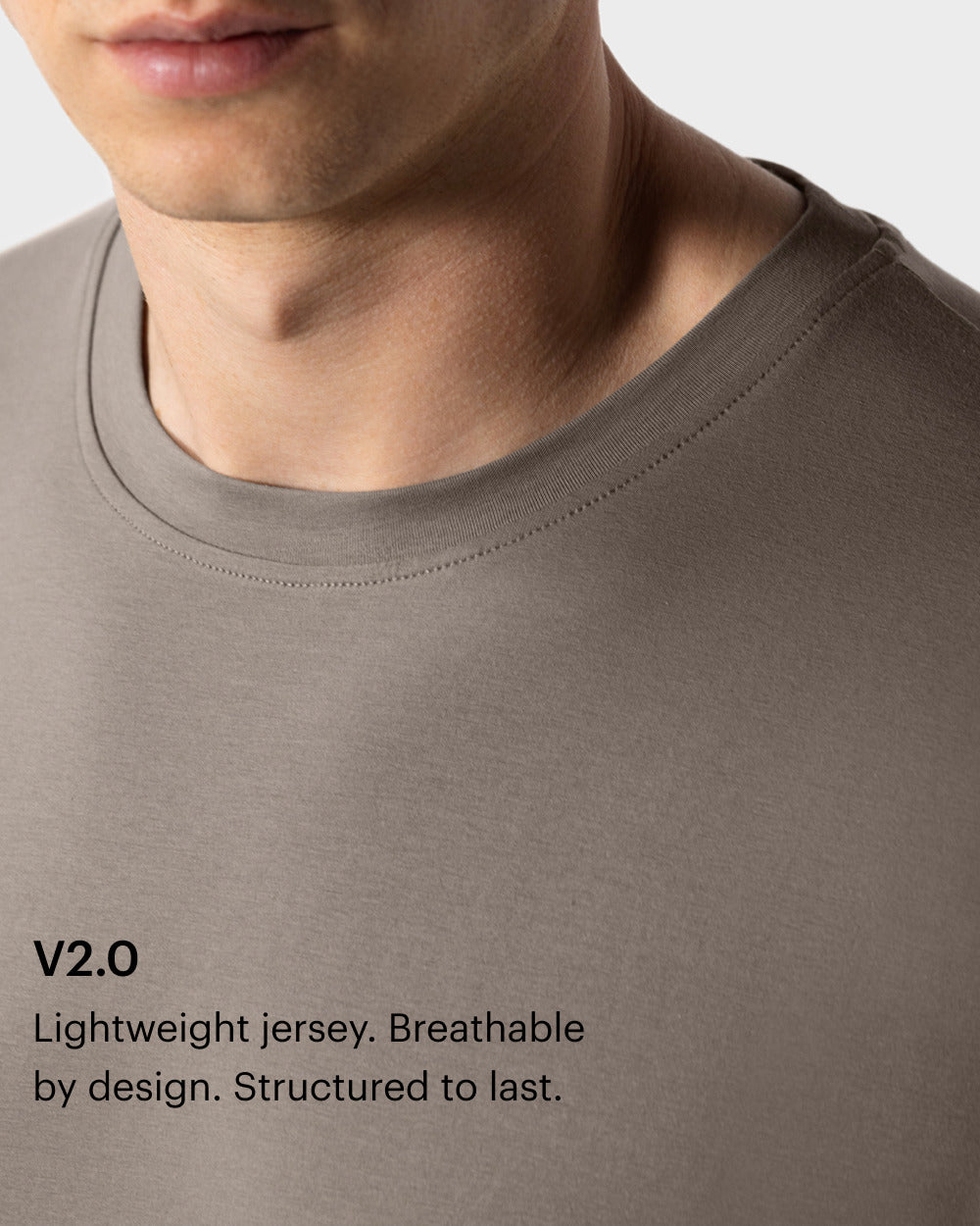 TS 01 Essence Oversized Lightweight Desert Taupe 2.0 – t-shirt in taupe cotton jersey, photo 4
