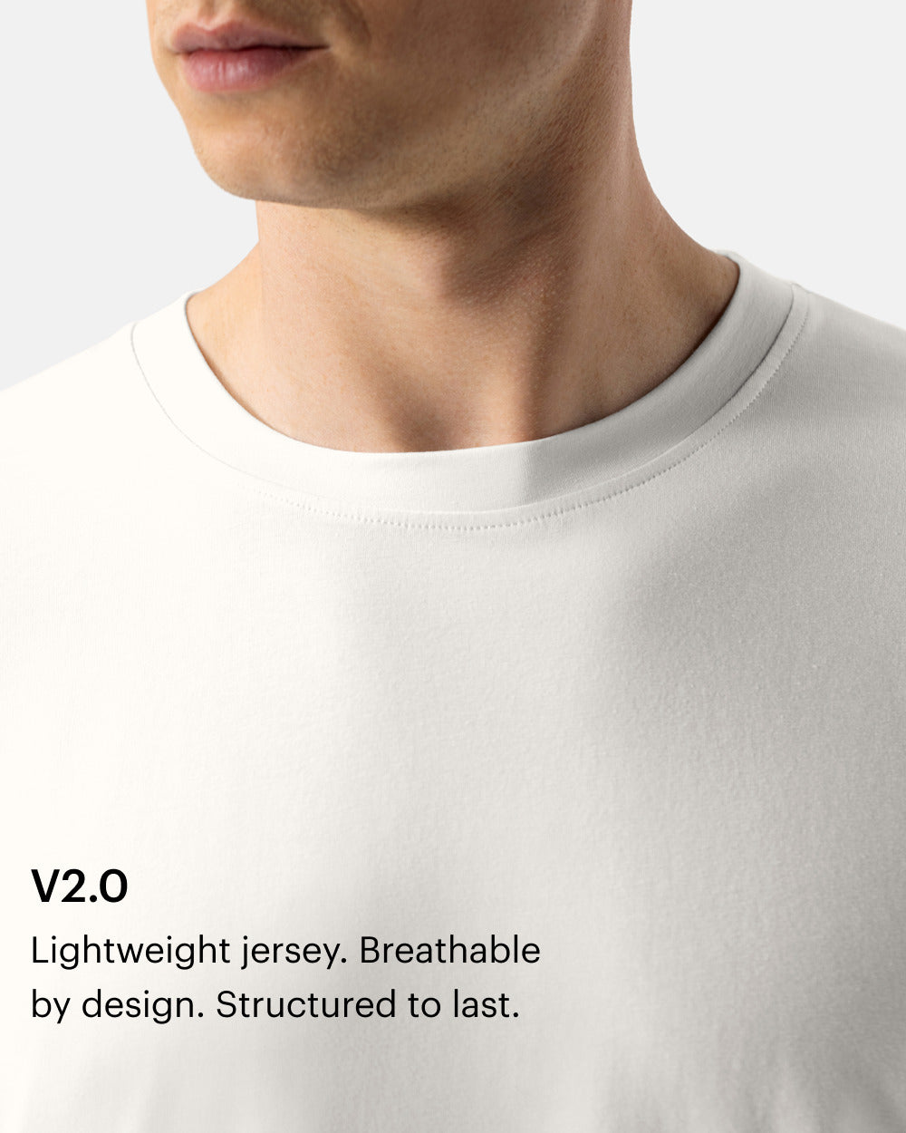 TS 01 Essence Oversized Lightweight Off White 2.0 – t-shirt in white cotton jersey, photo 4