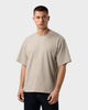 TS 01 Essence Oversized Lightweight Sand 2.0 – t-shirt in beige cotton jersey