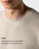 TS 01 Essence Oversized Lightweight Sand 2.0 – t-shirt in beige cotton jersey, photo 4
