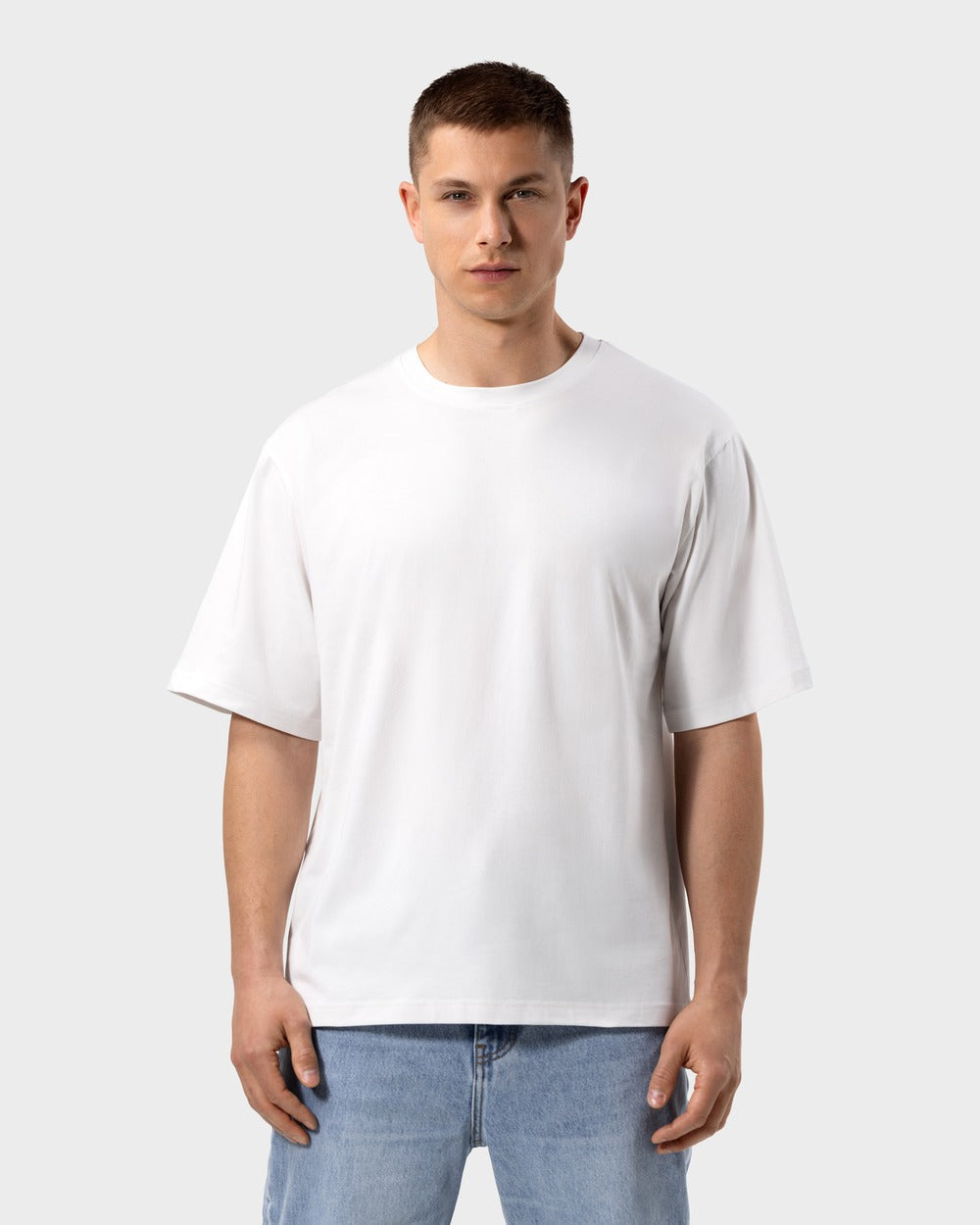TS 01 Essence Oversized Lightweight White 2.0 – t-shirt in white cotton jersey, photo 2