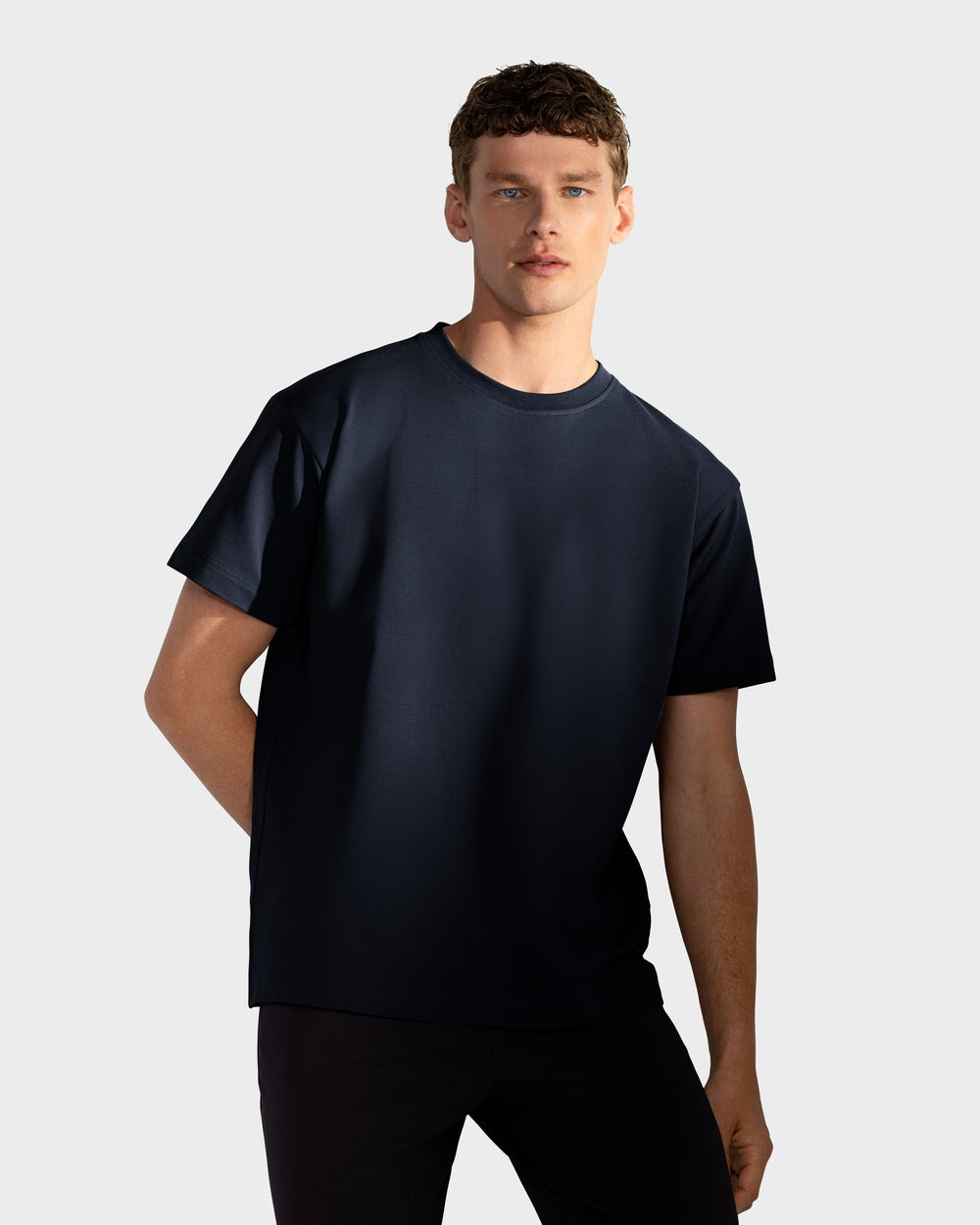 TS 01 Essence Regular Heavyweight Blueberry 2.0 – t-shirt in blue stretch cotton, photo 5