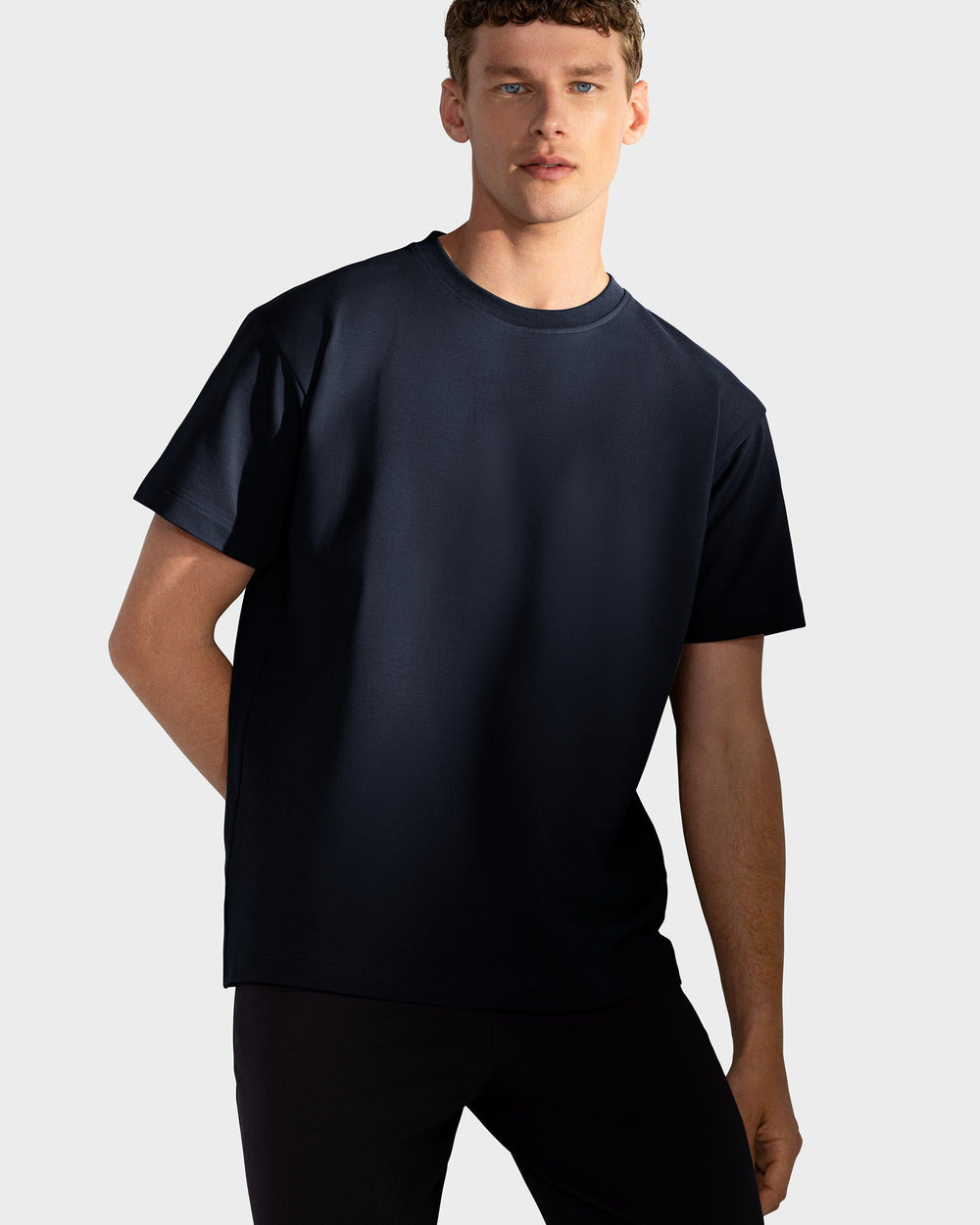 TS 01 Essence Regular Heavyweight Blueberry 2.0 – t-shirt in blue stretch cotton, photo 5