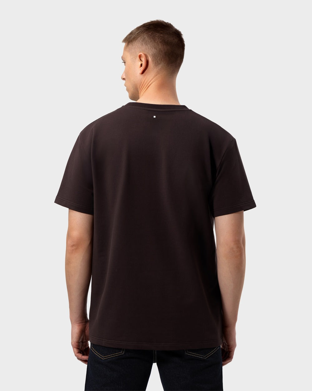 TS 01 Essence Regular Heavyweight Chocolate 2.0 – t-shirt in brown stretch cotton, photo 3